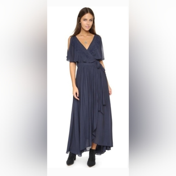 Free People Fiona Midnight Maxi Wrap dress size Small - Picture 1 of 8